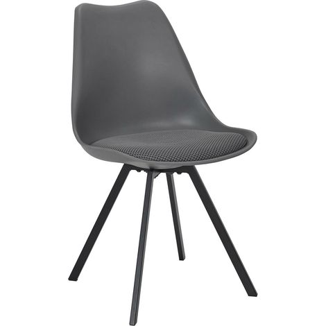 Chaise Atom, profilée, plastique gris, tissu d'espacement (1/5)