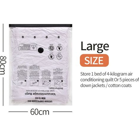 Sacs de rangement sous vide en 3 pièces - Rangement pour vêtements et linge de lit, Articles ménagers, Sacs de rangement pour doudounes et linge de lit-AquaForge (1/5)
