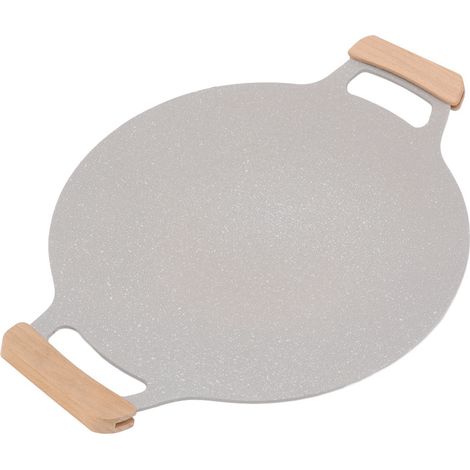 Poêle à griller coréenne antiadhésive en aluminium avec poignées, pour une utilisation intérieure et extérieure sur plaques de cuisson à gaz et à induction, 34 cm / 13,4 pouces (1/5)