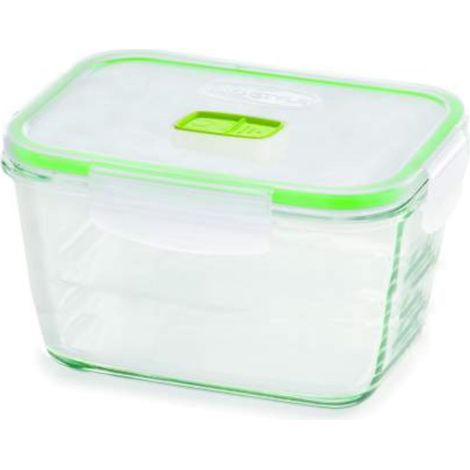GIO'STYLE Contenitore per Alimenti in Vetro - 0,8L Alto - Chiusura Ermetica - Rettangolare - Made in Italy - Adatto a Frigorifero, Freezer, Microonde - Linea 2 in 1 Vetro