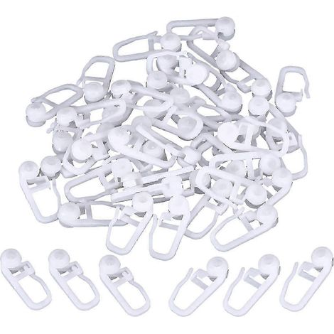 Lot de 50 crochets (clips) blancs en plastique pour stores enrouleurs (1/5)