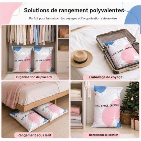 Sac Sous Vide Vetement Aspirateur, Sans Pompe 3D Vacuum Storage Bags (1/5)