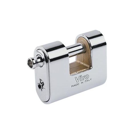 Lucchetto Antiscasso Corazzato Panzer Viro Ottone Acciaio Cromato Chiavi 3 Mm 62