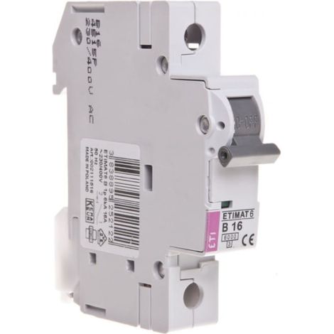 Interruttore automatico 1P B 16A 6kA AC etimat 6 002111516