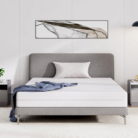 Avenco Materasso Singolo 80x190 cm, Altezza 16 cm, Schiuma Ondulata in Fibra di Bambù a 7 Zone, Traspirante e Ortopedico, Fodera Sfoderabile e Lavabile (1/5)