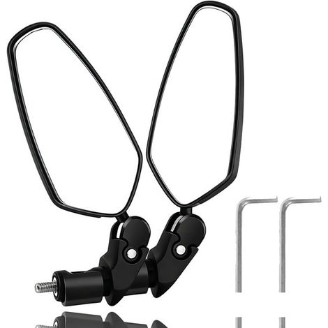 Espejo retrovisor para bicicleta,giratorio 360°,cristal HD,superficie de espejo extragrande,abrazadera universal para manillar (17,4-22 mm) (1/5)