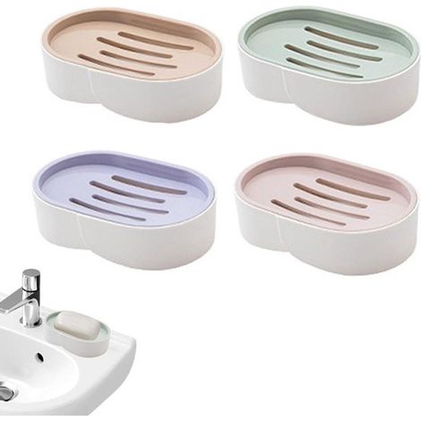 Porte-savon - Porte-savon avec couvercle d'évacuation - Porte-savon - Porte-savon en plastique (1/5)