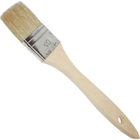 Pinceau Plat Queue de Morue 60mm - Soies Naturelles Blanches - Vernis Laque Peinture - Tous Supports Eau et Solvant