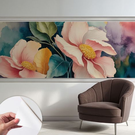 Carta da parati autoadesiva - fotomurale - decorazione parete - murale - adesivo da muro - Eleganza floreale 250x104 cm (1/5)
