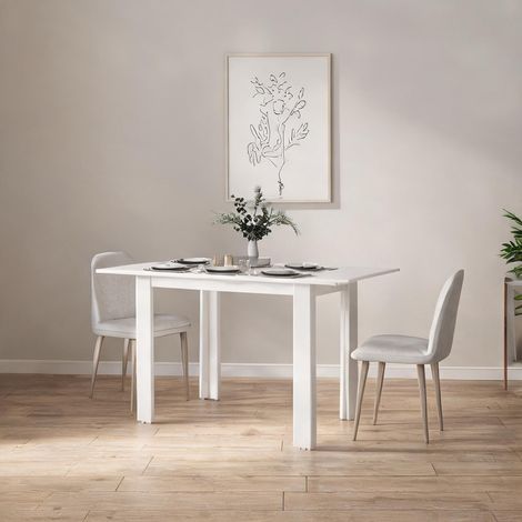 Table de salle à manger hochglanzweiß en MDF 160 x 80 x 78 cm (1/5)