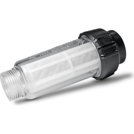 Ortviai Filtre d’Entrée d’Eau pour Nettoyeur Haute Pression – Boîtier ABS Transparent, Filetage M3/4", 11,5 x 5 cm