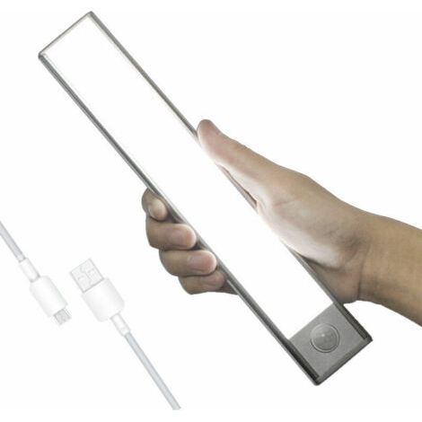 Nazalus-Vente chaude-6000K Lampe de Placard, Portables Lampe Automatique d'Armoire, Lampe Détection de Mouvement, Magnétiques Réglette LED de Chargement USB Sans Fil, 20CM Lumière (1/5)