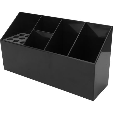 Boîte de rangement pour ciseaux, peigne, pince à cheveux, coffret de rangement pour outils de coiffure, noir (1/5)