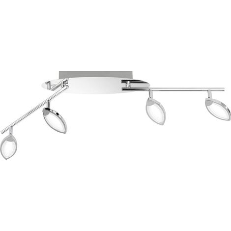 Plafonnier LED cuisine plafonnier LED moderne 4 flammes spot de plafond salon pivotant, dimmable, 4x LED 5W 330Lm blanc chaud, LxlxH 87,5x9x13 cm