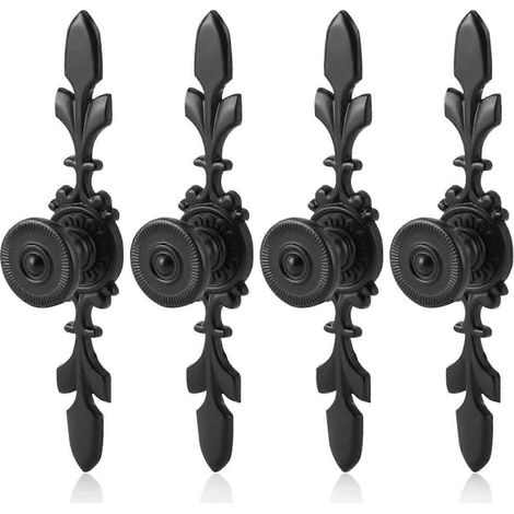 Vintage-Türknöpfe, schwarze Aluminium-Retro-Schrankgriffe, für schlichte, moderne Kleiderschranktüren und Schubladen, Einlochgriffe für den Wohnbereich (1/4)