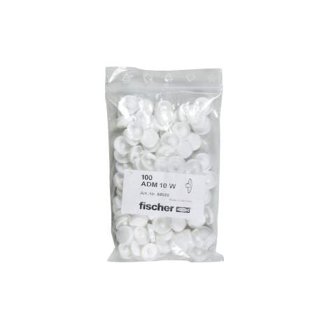 Fischer 100x Tappo di copertura ADM 10 W bianco - 088688