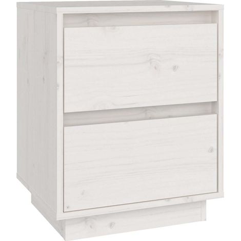 Maison Exclusive - Nachttisch Weiß 40x35x50 cm Massivholz Kiefer (1/5)