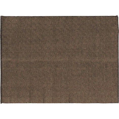 Tapis rectangle 120x170cm en jute et coton "Livio" - 120x170cm - Blanc (1/3)
