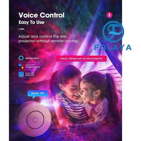 FOLAYA LED Wifi Projecteur Ciel Étoilé,Intelligent Projecteur Étoilé Veilleuse Galaxie,Gradation/Contrôle vocal/Connexion WiFi (1/4)