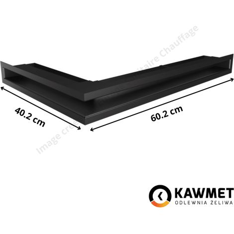 Grille de ventilation angle à droite 60x600x400 Loft Angle KAWMET - Couleur Noir