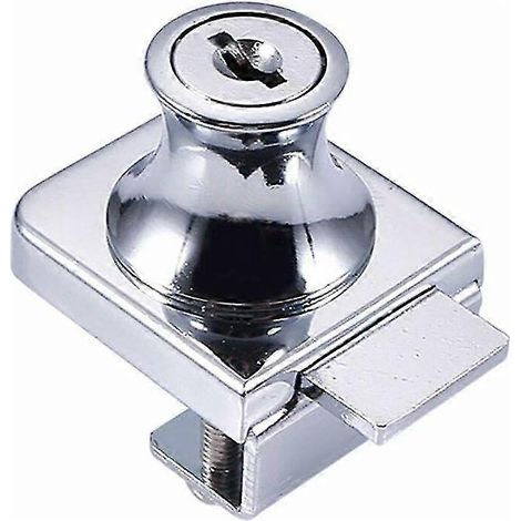 Serrure pour porte vitrée, serrure en acier chromé, serrure pour porte vitrée de 5 à 8 mm (1/5)