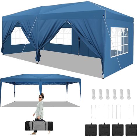 Abri de jardin, Tissu imperméable, Montage facile, Bleu (1/2)