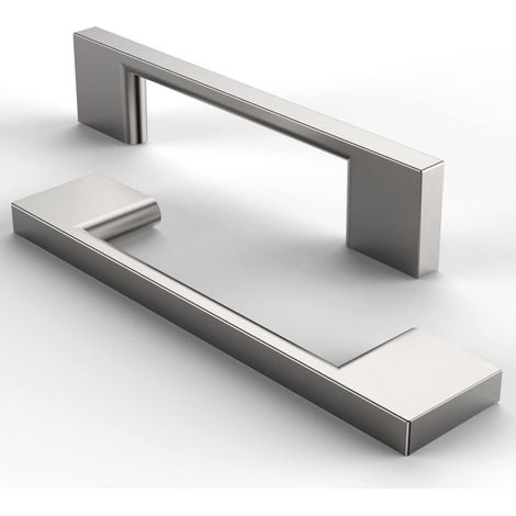 Möbelgriffe aus gebürstetem Edelstahl – 5-teiliges Set für Schubladen, Schränke und Küchen (silber, 96 mm Lochabstand) (1/4)
