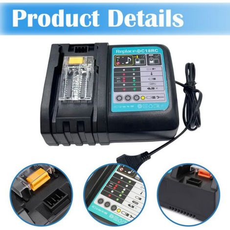 Chargeur rapide pour batteries Makita - Nosheir - Charge rapide 3A - Compatible 14.4V-18V (1/4)