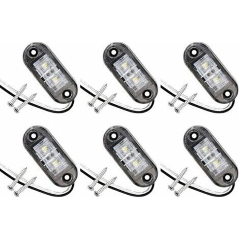 Lot de 6 feux de position latéraux à LED pour voiture, remorque, camping-car, caravane, vélo, moteur (1/4)