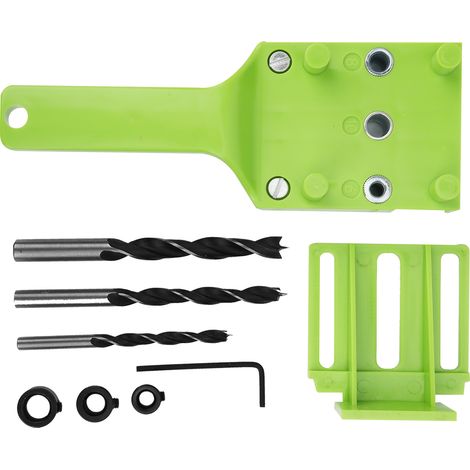 8 Pièces Guide de Perçage pour Menuiserie, Poinçon à Bois, Gabarit de Percage pour Cheville, Vert (1/5)