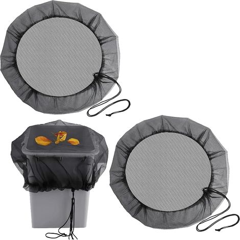2 Pcs Filet pour Citerne de Pluie,Ø 95 cm Housse pour tonneau de Pluie avec Cordon de Serrage,Filet de Protection Réglable,Protection Contre Les Feuilles, Les moustiques (1/5)