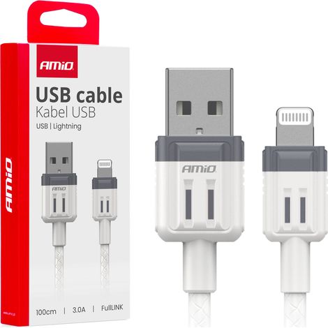 Cavo di ricarica USB-A - Lightning per iPhone 3A, 100 cm, FullLINK amio-03907 (1/3)