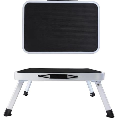 Petite plate-forme de tabouret échelle portable pliante à un étage avec tapis antidérapants, adaptée aux cuisines, toilettes, salles de bains, camping, bureaux et autres lieux.