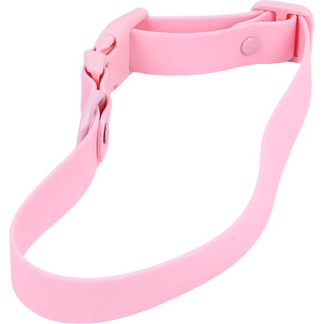 Collier ajustable pour chien, chat et autres animaux de compagnie. Imperméable, antirouille, facile à nettoyer, souple et confortable. Couleur rose, longueur 31-50 cm. (1/5)