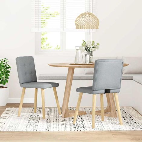 Lot de 2 Chaises à manger,Chaise de cuisine gris clair tissu CFW24319 (1/5)