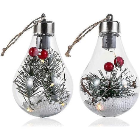 Décorations de Noël, boules lumineuses, ampoules LED (2 pièces) (1/5)