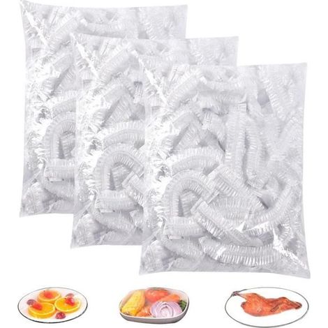 300 pcs Couvre plat elastique réutilisabl, charlotte alimentaire reutilisable, Film Alimentaire transparent pour conserver (1/4)