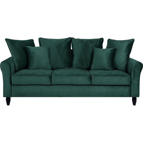Sofa 3 Seater BORNHOLM Velvet Dark Green