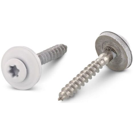 Vis faitage Tête fraisée bombée TFB TORX T20 Inox A2 RAL9010 blanc pur 4.5X100RD.EPDM-30 pièces (1/4)