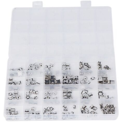 240 Pcs 24 Types Modèles USB souder connecteur,Micro USB Femelle Connecteur a Souder,micro USB souder pour Ordinateurs, téléphones Portables et appareils électroniques (1/5)