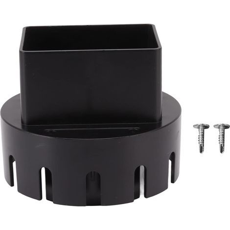 Regenwasser-Fallrohradapter, Dachrinnen-Fallrohradapter für Abflussrohre, Kunststoff-Abflussadapter, Rohrverbinder (Schwarz S 2x3 Zoll) (1/5)