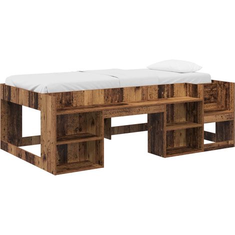 Maison Exclusive - Kinderbettgestell mit Stauraum Altholz 80 x 20