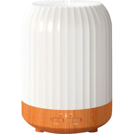 Diffuseur d'huiles essentielles et humidificateur ultrasonique pour chambre à coucher ou bureau, 250 ml, 7 couleurs LED, arrêt automatique et minuterie. (1/4)