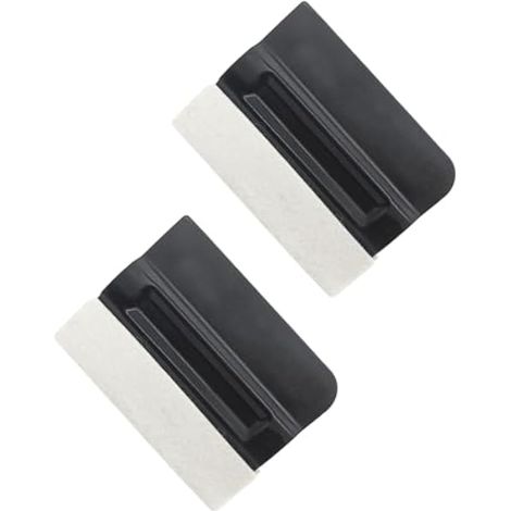 Dickno Lot de 2 raclettes magnétiques en feutre de vinyle de 10,2 cm avec bord en feutre en tissu pour film vinyle pour voiture, camion, SUV (blanc) (1/5)