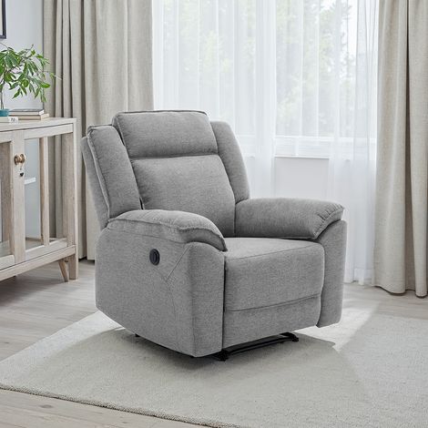 Skye Linen Electric Recliner Chair (Grey) (1/5)