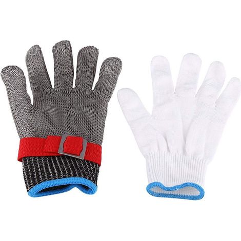 Gants anti-coupure SS304 – maille résistante – boucher protection extérieur