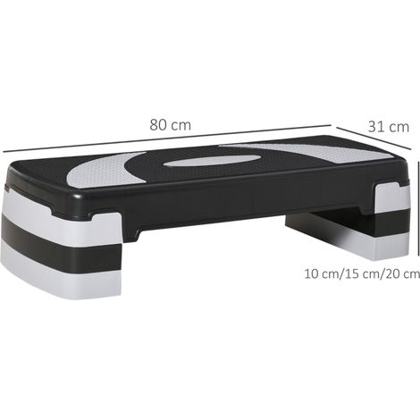 Plateforme Step Aérobic réglable en hauteur 10/15/20 cm, équipement de fitness à domicile, supporte jusqu'à 150 kg, dimensions 80x31 cm (1/5)