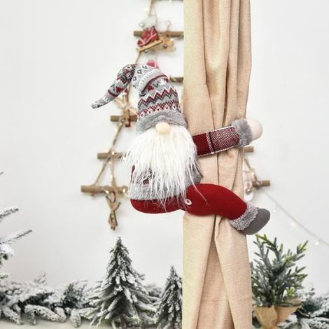 Gnome pour sapin de Noël, décoration de gnome faite à la main, ornement amusant pour sapin de Noël,Rouge (1/4)