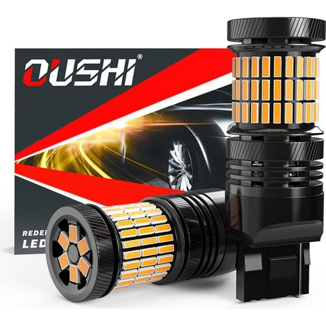 T20 7440 LED Bulb, WY21W 7440NA W21W 7441 LED Bulb 4000LM 12V-24V 21W Only Replacement for Car LED Turn Signal, Amber Yellow (Pack of 2) (1/5)