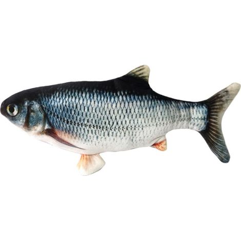 Chat Jouet Poisson, Jouet électrique Poisson avec Cataire, Chat Jouet Interactif USB en Peluche, Simulation de Peluche Chat Jouet (Rose) (1/5)